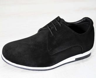 Мъжки обувки естествен велур черни