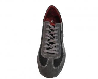 Спортни обувки от естествена кожа сиви
