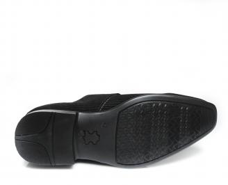 Мъжки официални обувки естествен велур черни