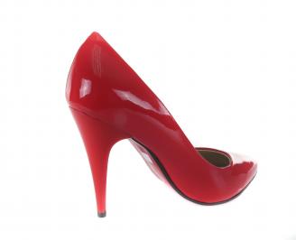 Дамски елегантни обувки еко кожа/лак червени