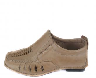 Мъжки обувки естествена кожа бежови