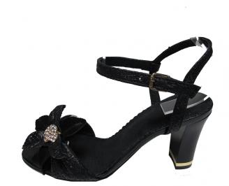 Дамски сандали естествена кожа черни