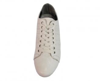 Мъжки обувки от естествена кожа спортни бели
