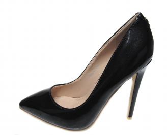 Дамски  елегантни обувки еко кожа/лак черни