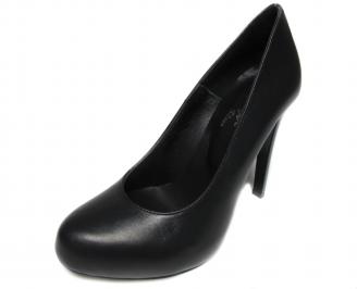 Дамски елегантни обувки естествена кожа черни