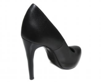 Дамски елегантни обувки естествена кожа черни