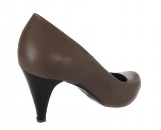 Дамски елегантни обувки естествена кожа кафяви EOBUVKIBG 3