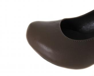 Дамски елегантни обувки естествена кожа кафяви EOBUVKIBG