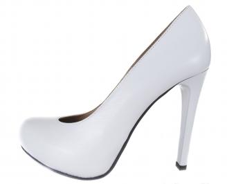 Дамски елегантни обувки естествена кожа бели