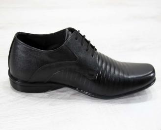 Мъжки официални обувки естествена кожа черни