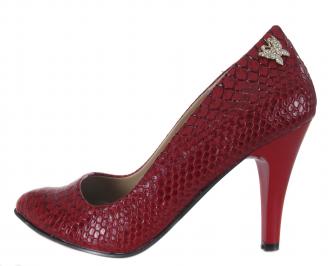 Дамски елегантни обувки еко кожа червени