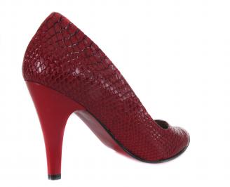 Дамски елегантни обувки еко кожа червени