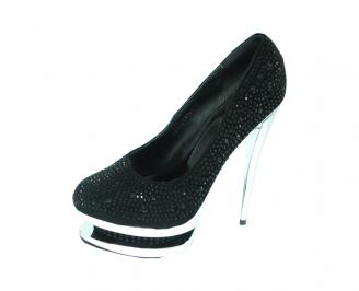 Дамски елегантни обувки еко велур черни