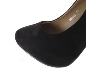 Дамски елегантни обувки еко велур черен