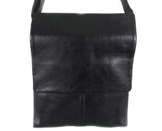 Мъжка чанта естествена кожа черна
