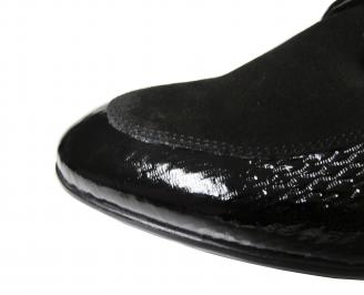 Мъжки обувки естествена кожа с лаково покритие черни
