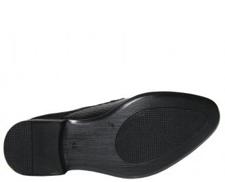 Мъжки обувки естествена кожа с лаково покритие черни