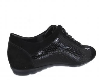 Мъжки спортни обувки черни естествена кожа/лак