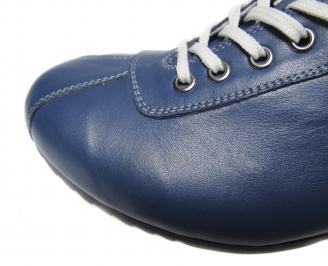 Мъжки обувки сини естествена кожа