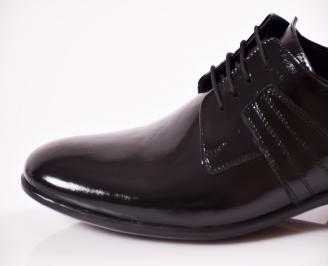 Мъжки обувки черни естествена кожа/лак
