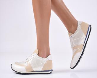 Дамски обувки бежови естествена кожа
