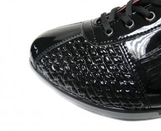 Мъжки обувки черни еко кожа/лак