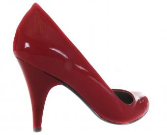 Дамски обувки на ток червени еко кожа/лак 3