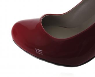 Дамски обувки на ток червени еко кожа/лак