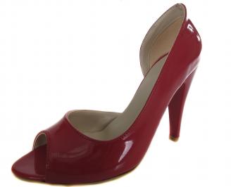Дамски елегантни обувки червени еко кожа/лак