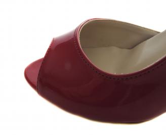 Дамски елегантни обувки червени еко кожа/лак