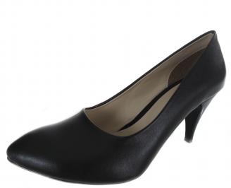 Дамски обувки на ток-Гигант черни еко кожа