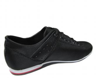 Мъжки спортни обувки черни естествена кожа 3