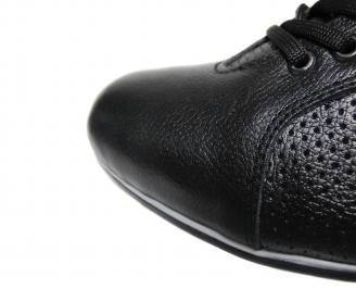 Мъжки спортни обувки черни естествена кожа
