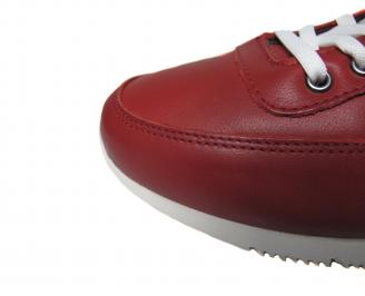 Мъжки спортни обувки червени естествена кожа