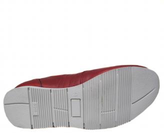 Мъжки спортни обувки червени естествена кожа
