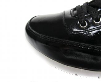 Мъжки спортни обувки черни естествена кожа/лак