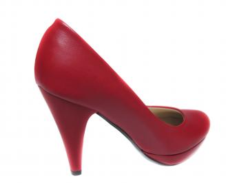 Дамски обувки на ток еко кожа червени 3