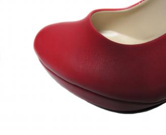 Дамски обувки на ток еко кожа червени