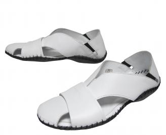 Мъжки сандали естествена кожа бели