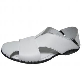 Мъжки сандали естествена кожа бели