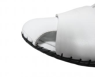 Мъжки сандали естествена кожа бели