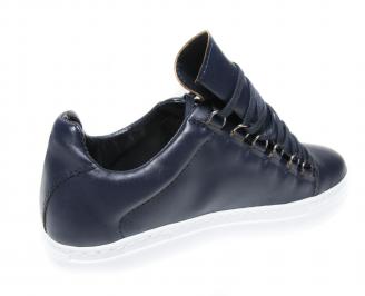 Мъжки спортни обувки еко кожа тъмно сини