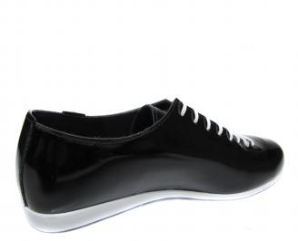 Дамски равни обувки естествена кожа/лак черни 3