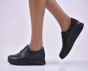Дамски равни обувки естествена кожа Гигант черни EOBUVKIBG
