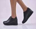 Дамски обувки на платформа естествена кожа Гигант черни  EOBUVKIBG